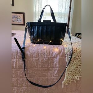 American Leather company MINI MASON crossbody satchel black glove leather EUC